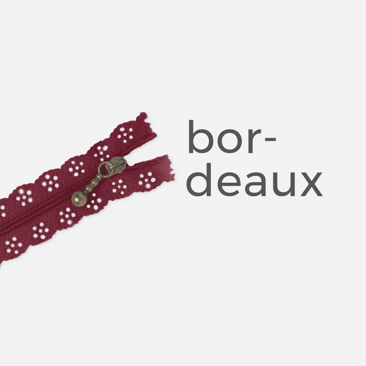 Spitzen-Reißverschluss 20cm Farbauswahl bordeaux