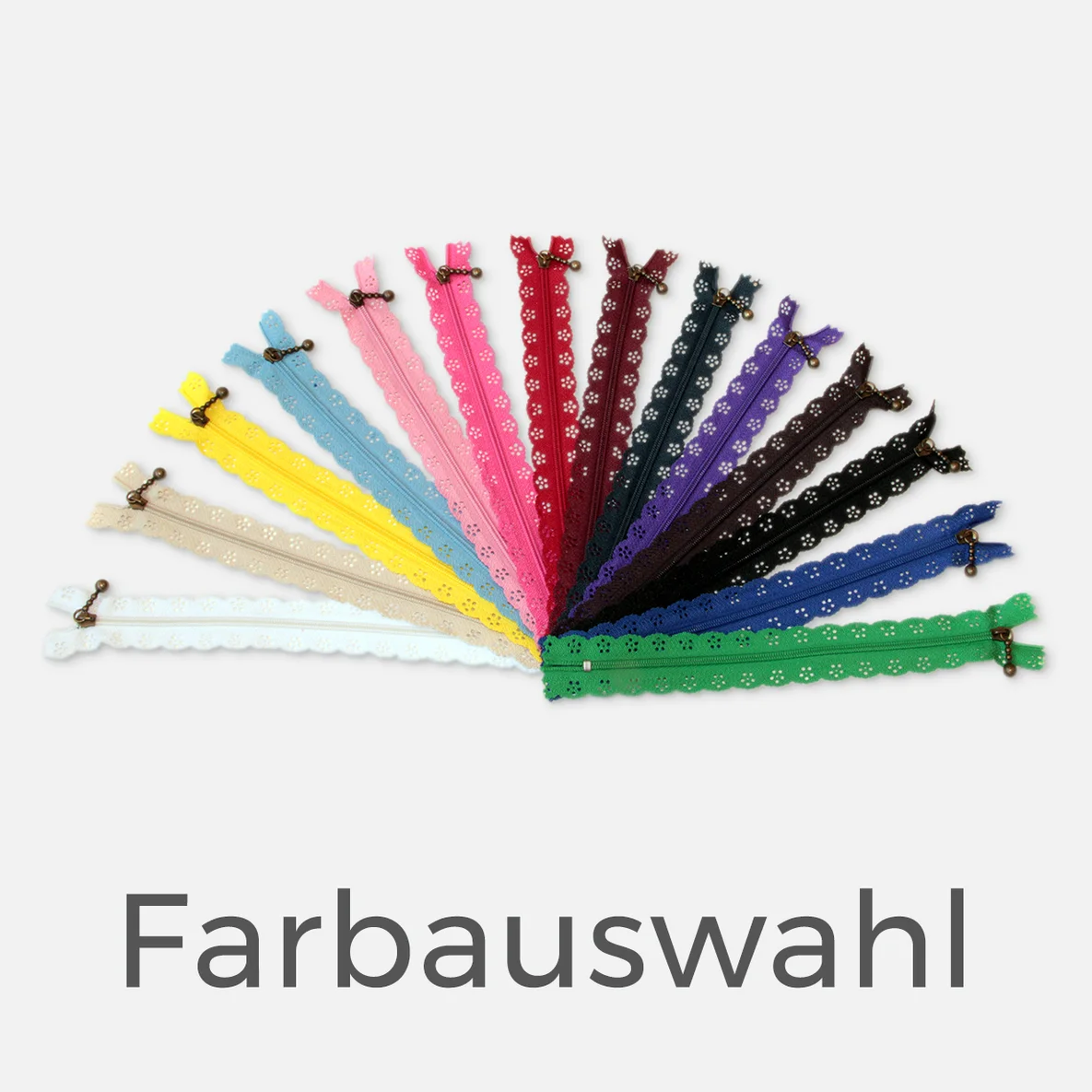 Spitzen-Reißverschluss 20cm Farbauswahl