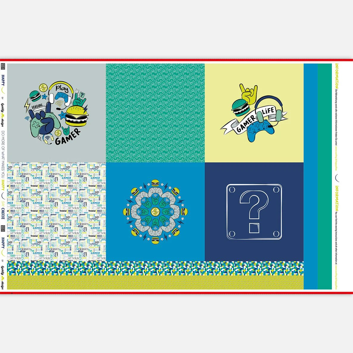 Swafing Canvas Panel "Gamer" aus der "Happy Pillow DIY"