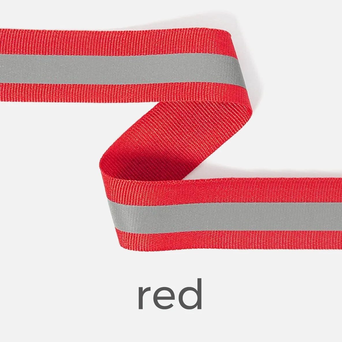 Reflektorband 25mm Meterware, red