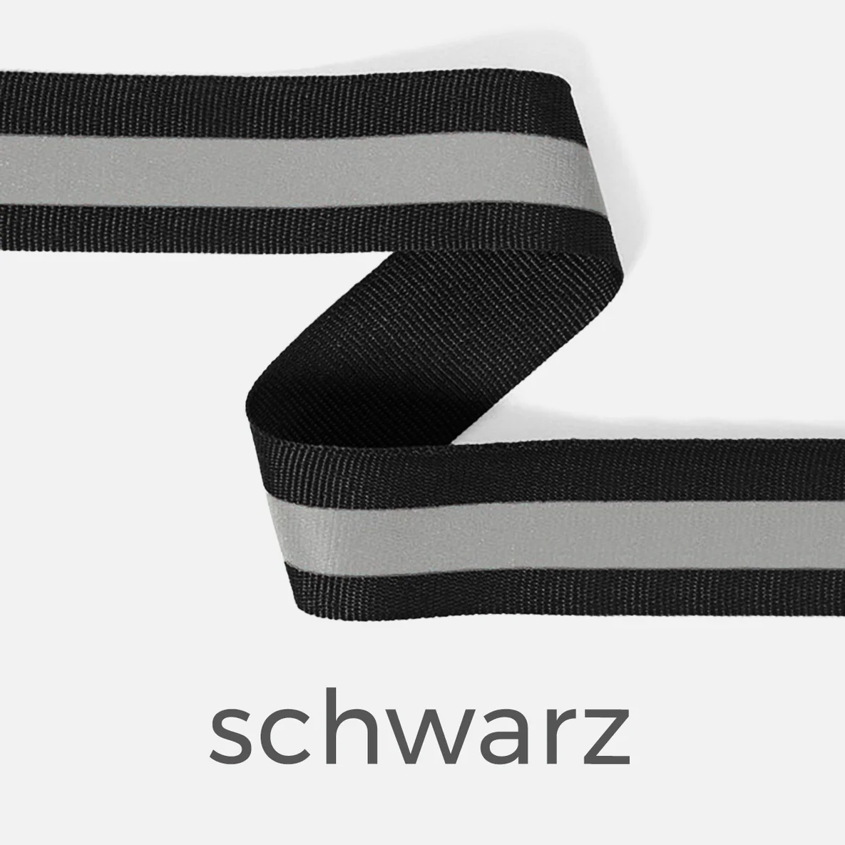 Reflektorband 25mm Meterware, schwarz