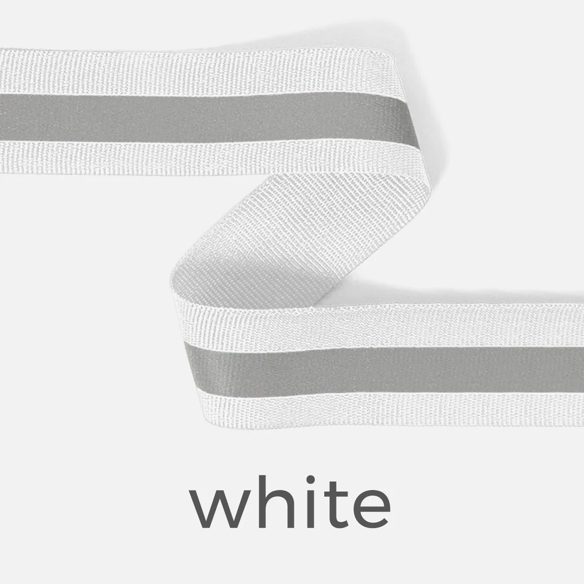 Reflektorband 25mm Meterware, white