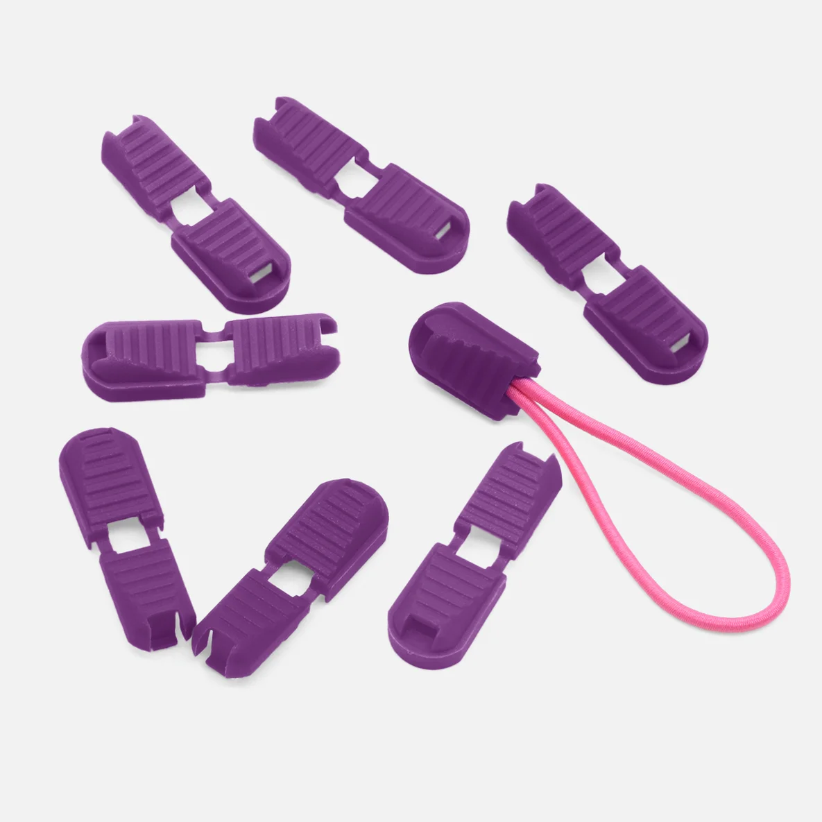 Kunststoff Kordelenden klappbar 10Stück lila (B41)