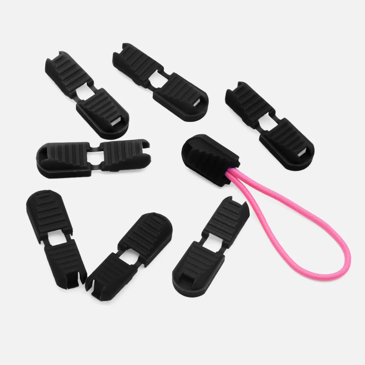 Kunststoff Kordelenden klappbar 10Stück schwarz (B5)