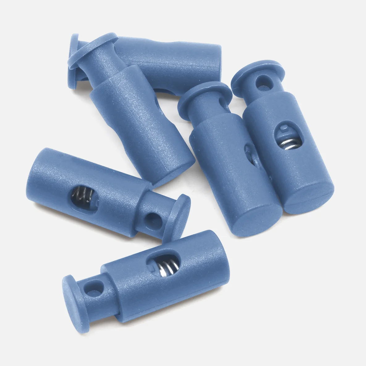 Kunststoff Kordelstopper 1-Loch 6Stück jeansblau (D240)