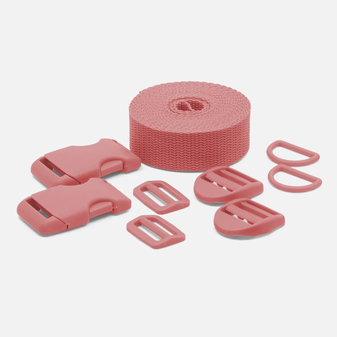 Kunststoffzubehör Set mit Gurtband 25mm altrosa D213