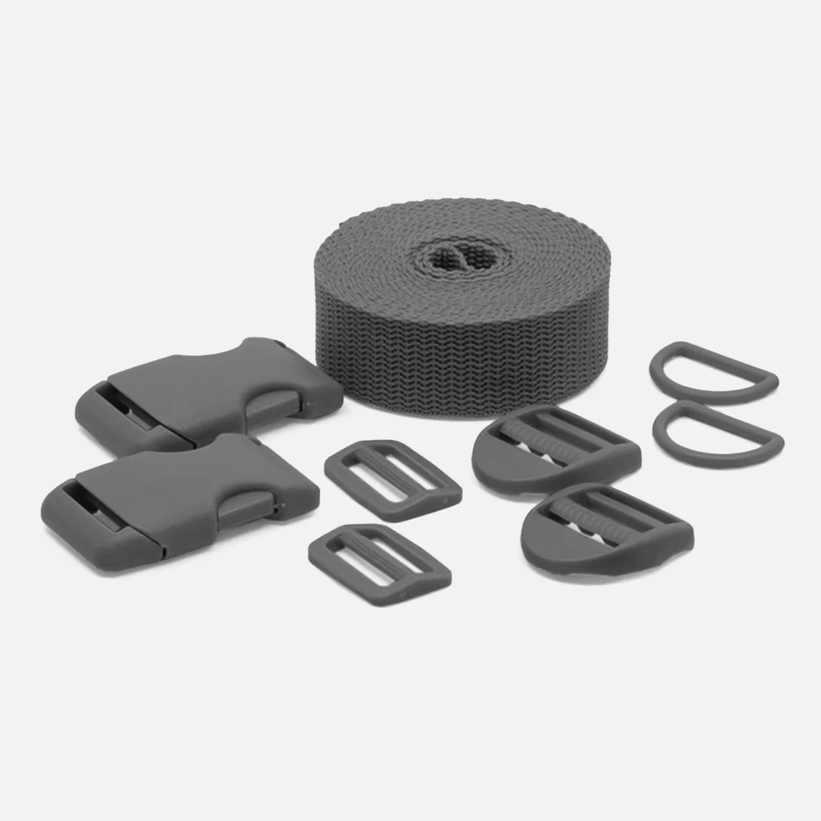 Kunststoff Zubehör Set mit Gurtband dunkelgrau D306