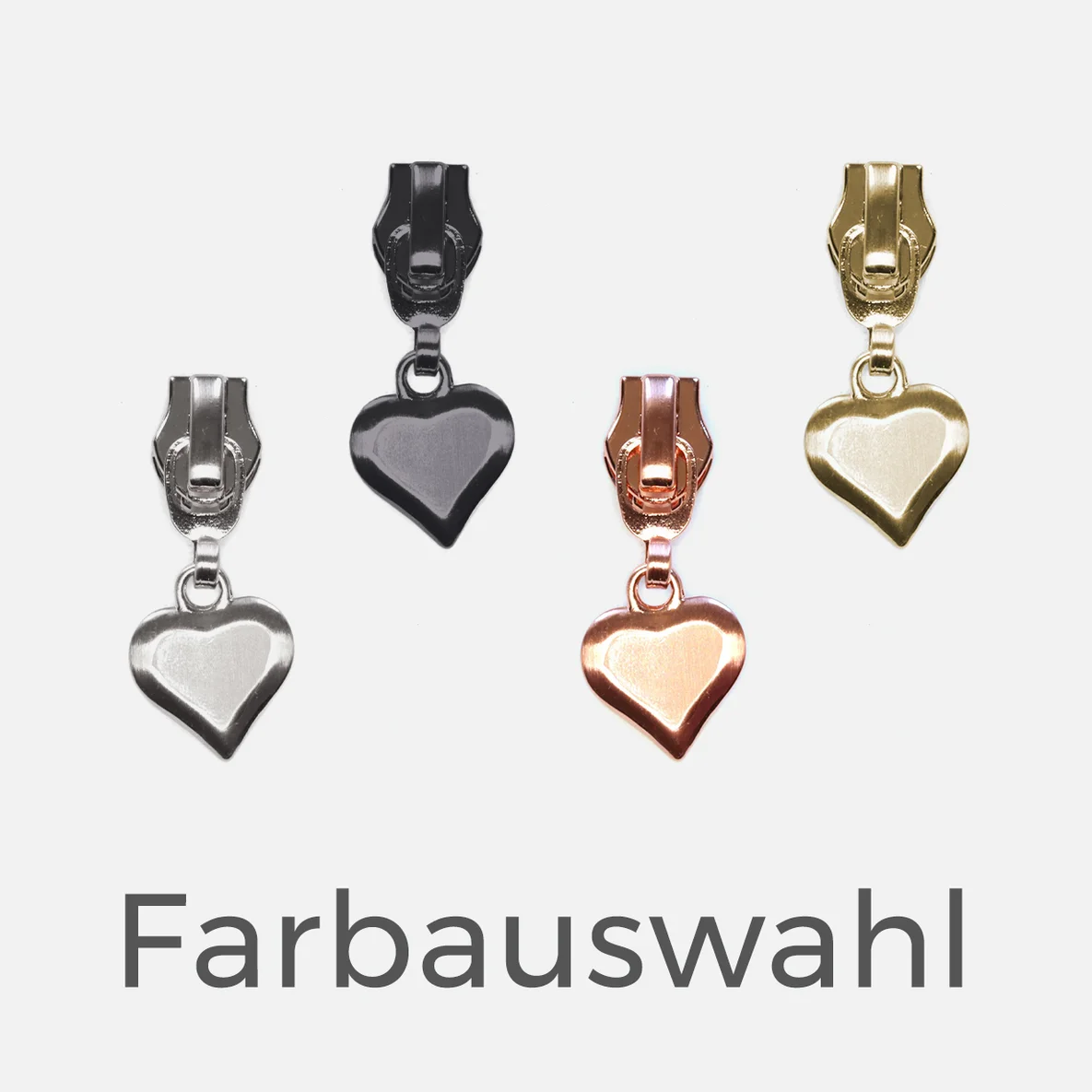 Zipper Herz-Anhänger 6,5 mm Raupe Farbauswahl