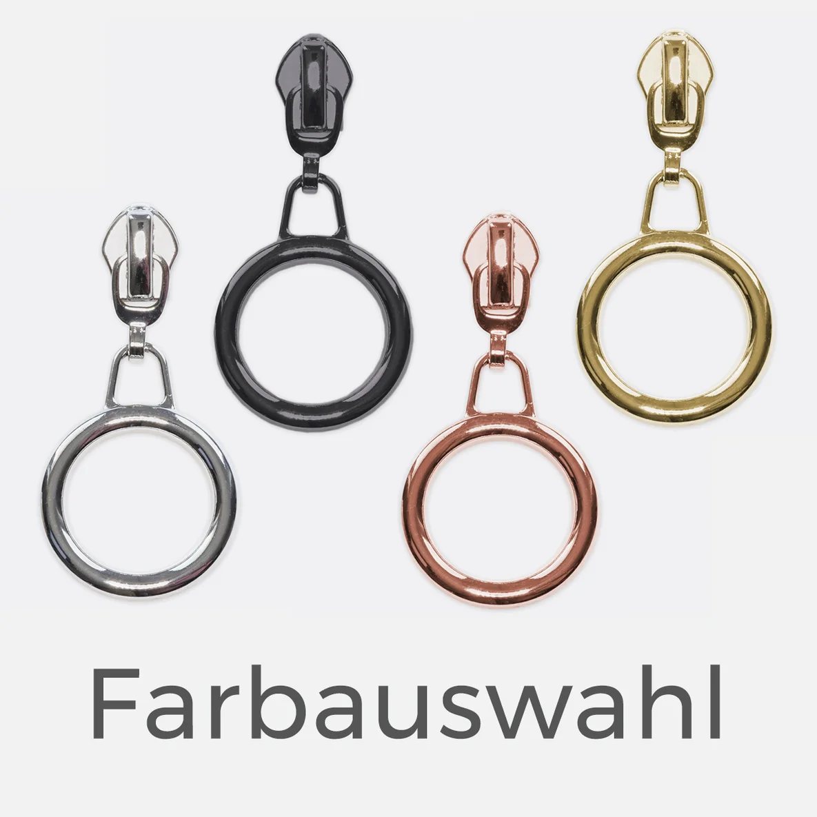 Zipper Ring 6,5 mm Raupe Farbauswahl