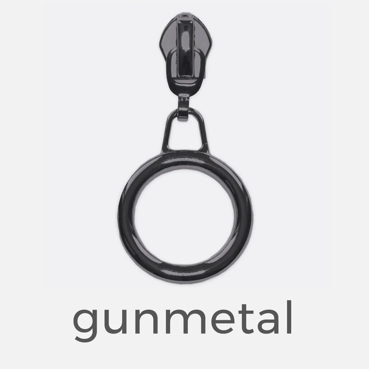 Zipper Ring 6,5 mm Raupe Gunmetal