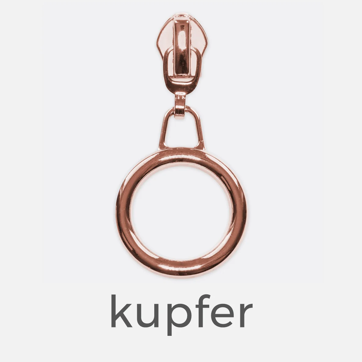 Zipper Ring 6,5 mm Raupe Kupfer