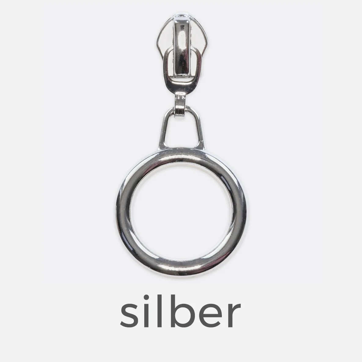 Zipper Ring 6,5 mm Raupe Silber