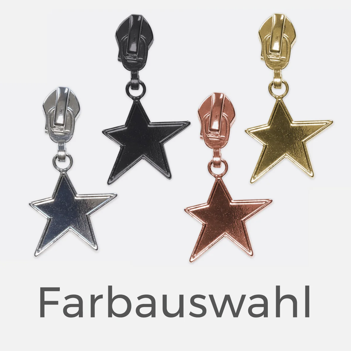 Zipper Stern 4 Stück 6,5mm Raupe Farbauswahl