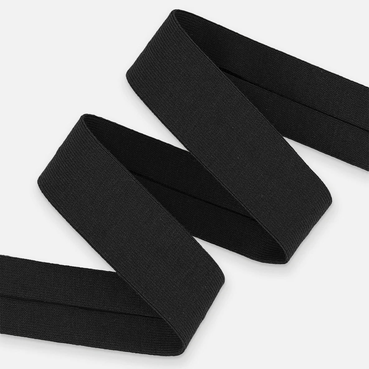 Jerseyband Schrägband 20mm Schwarz Meterware