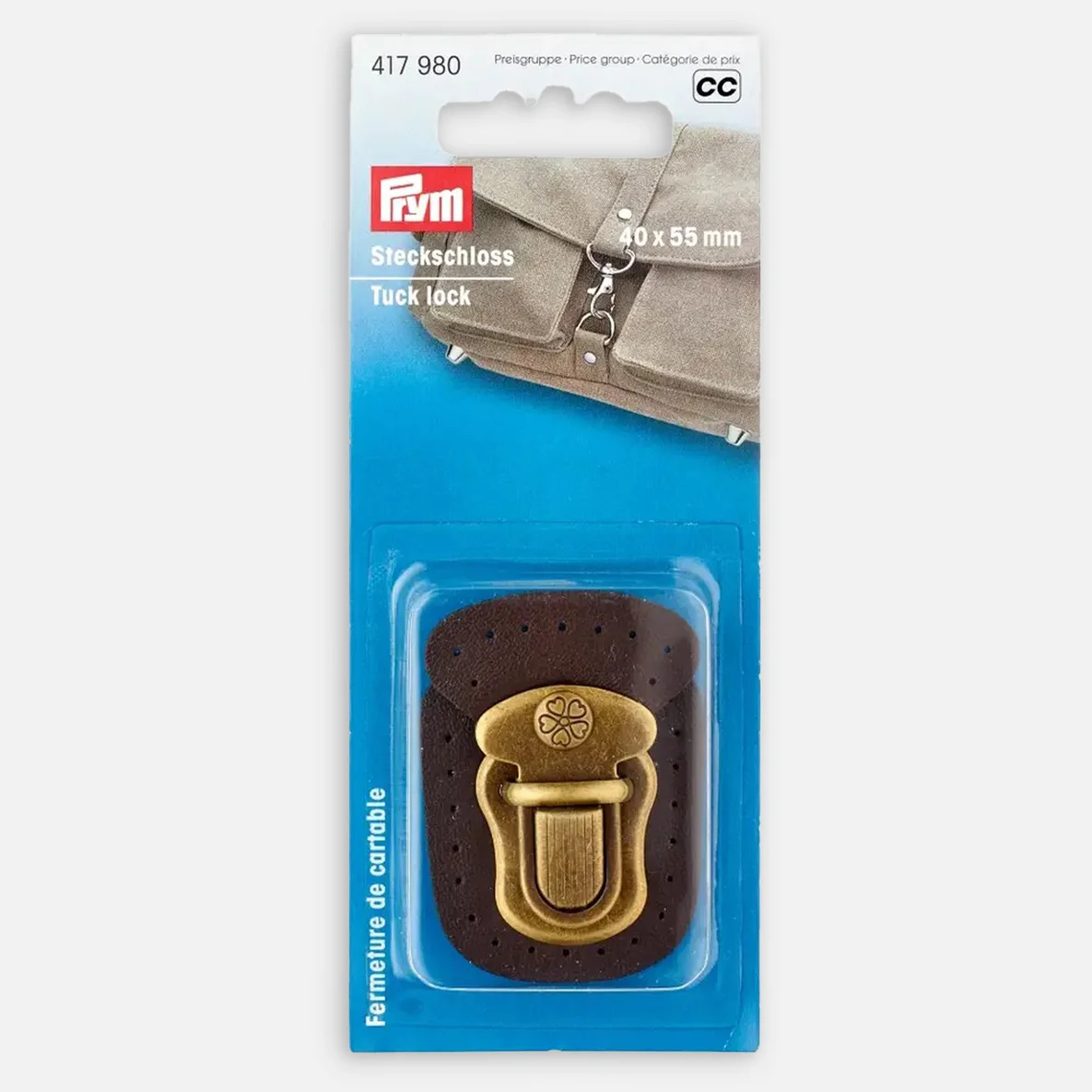 PRYM Steckschloss zum Annähen Braun