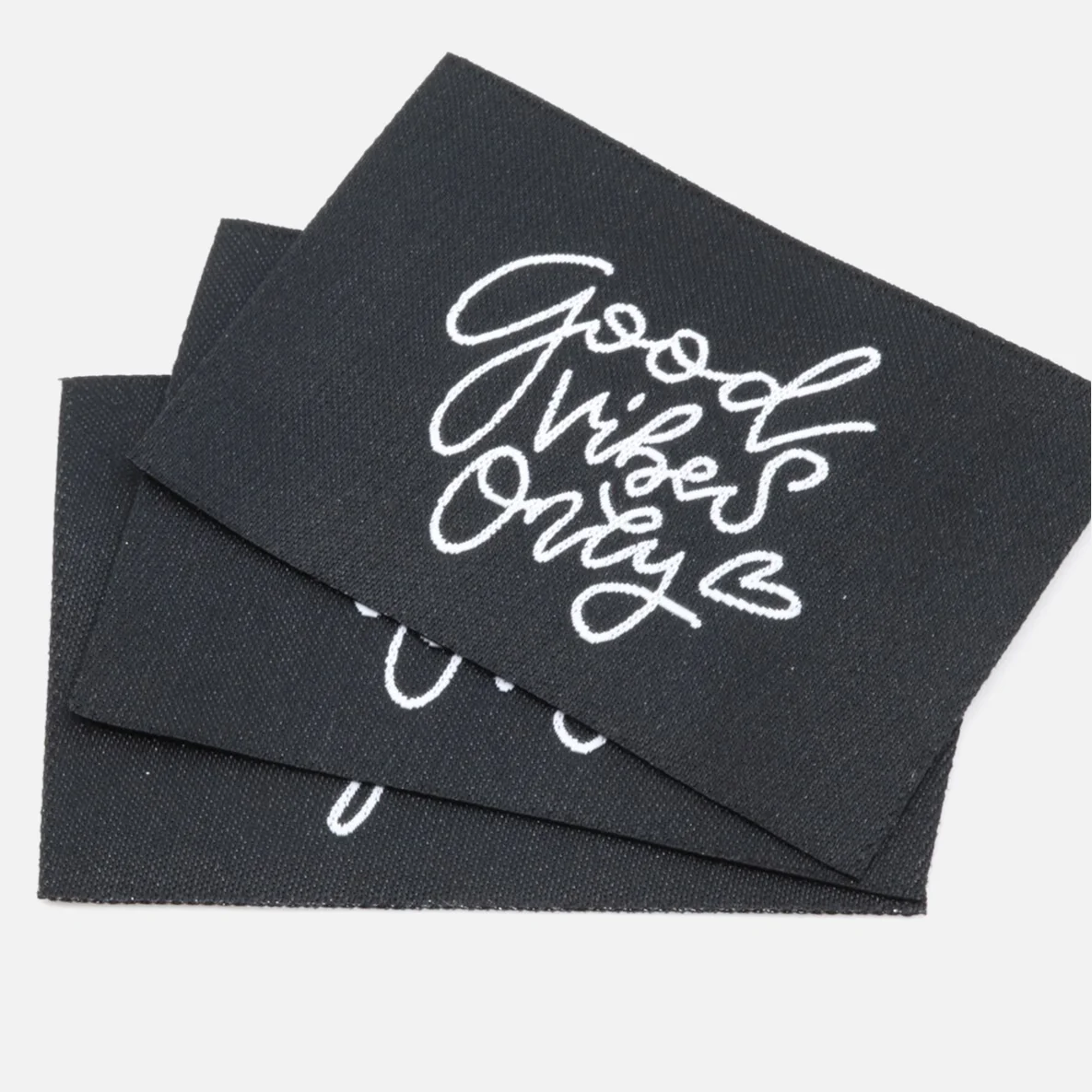 Webetikett "Good Vibes Only", 57x38 mm, 3 Stück