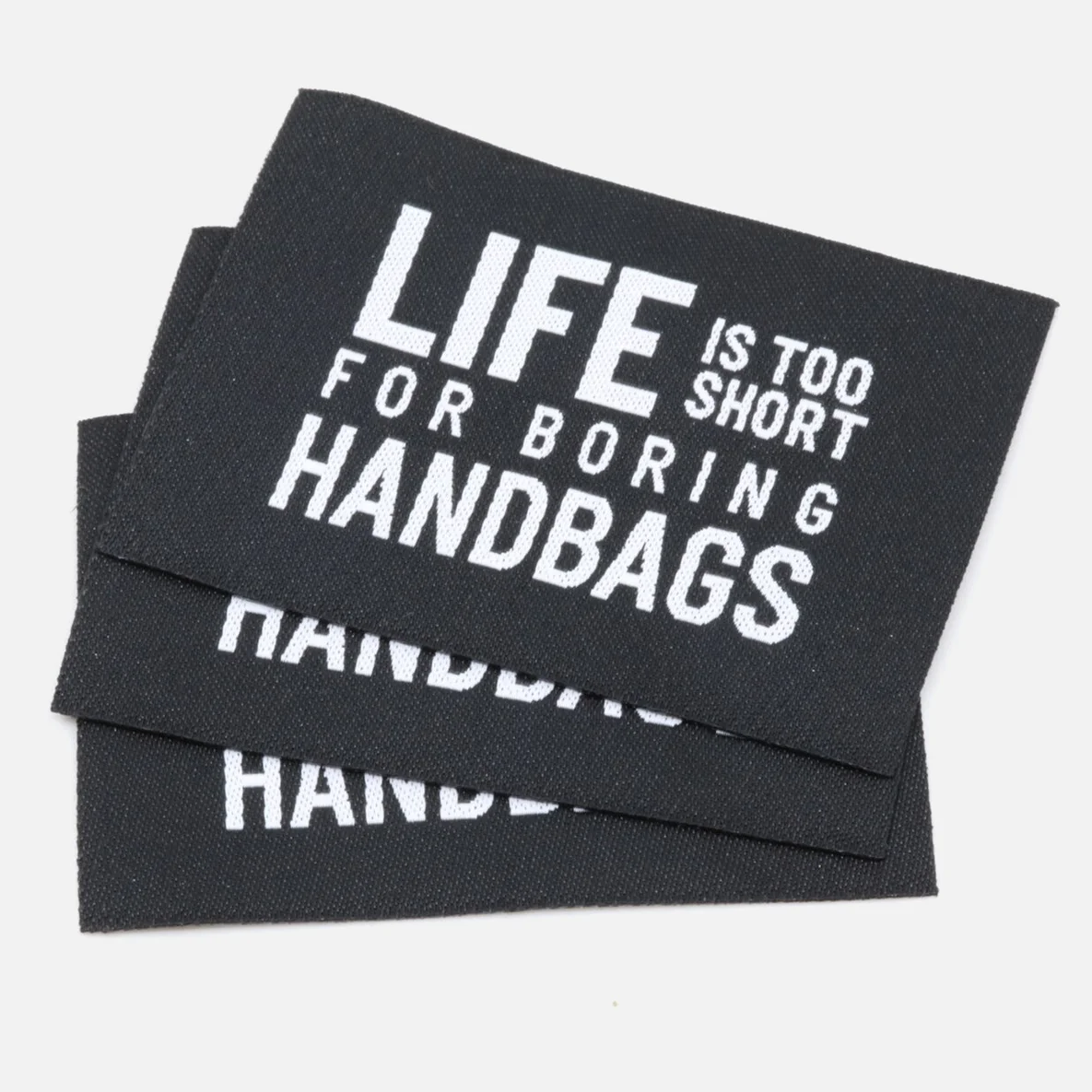 Webetikett "Handbags", 57x38 mm, 3 Stück
