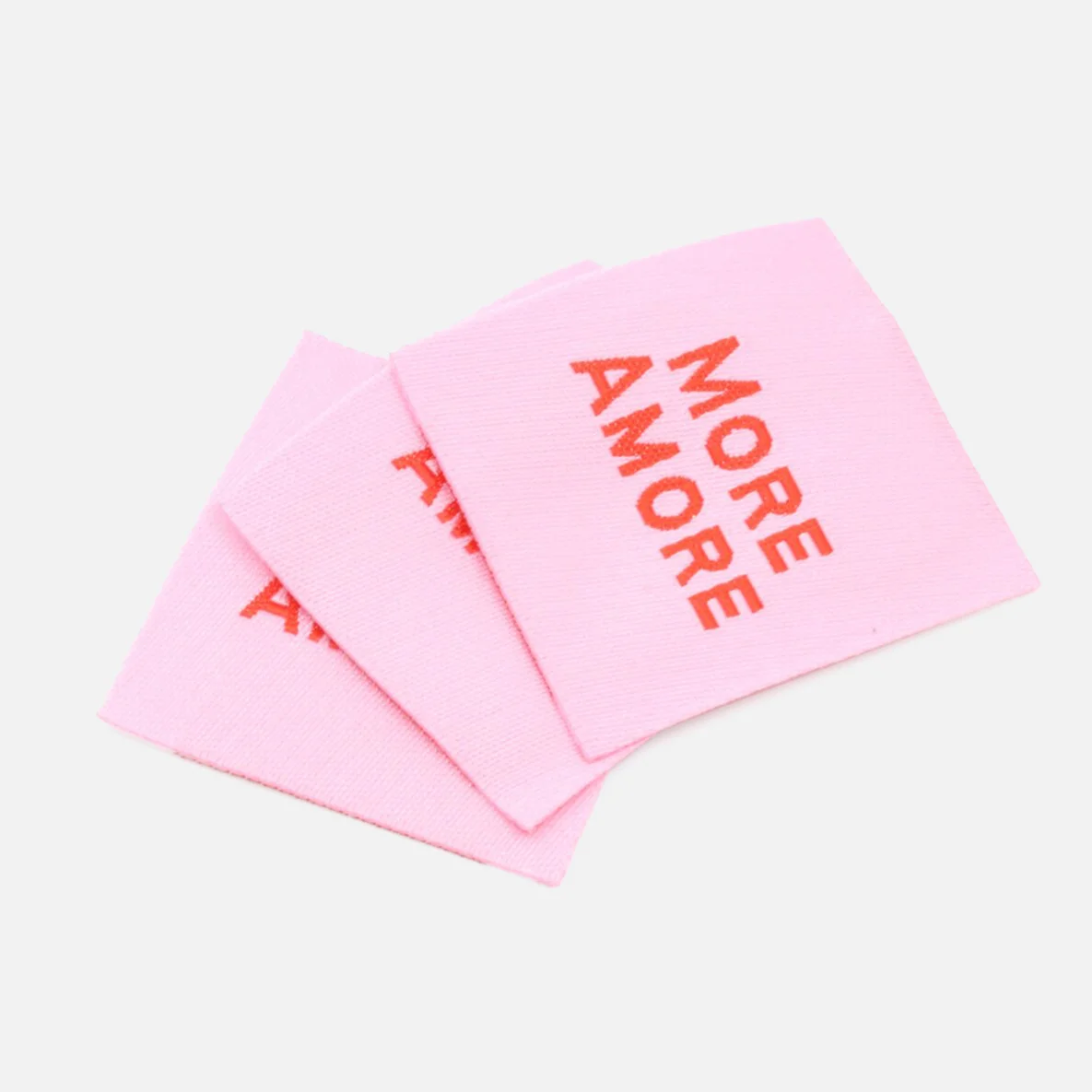 Webetikett "More Amore", 30x30 mm, 3 Stück