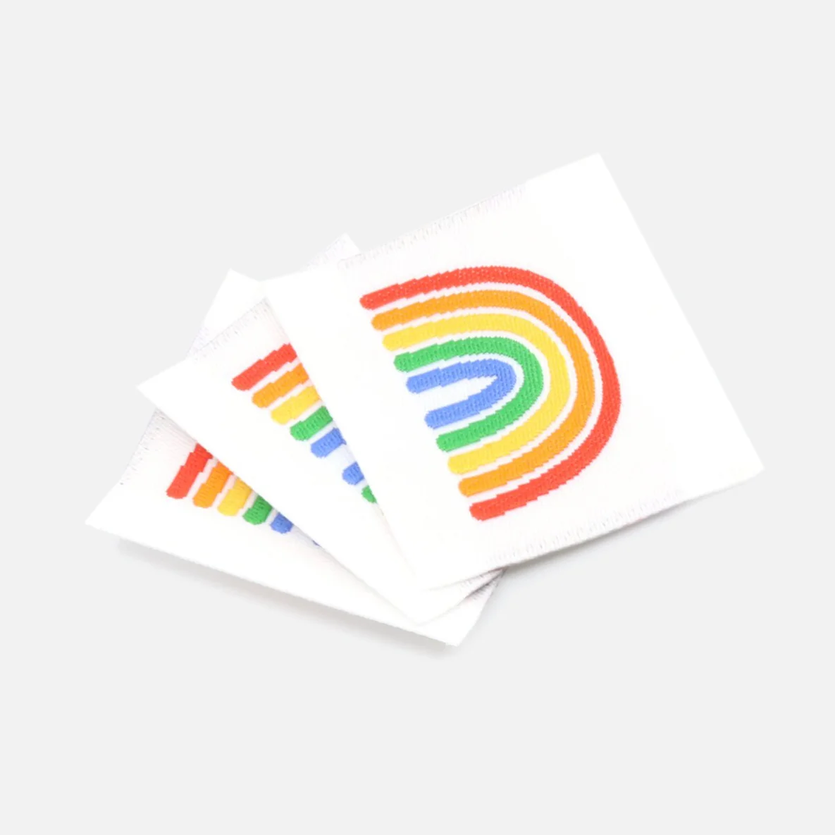 Webetikett "Regenbogen", 30x30 mm, 3 Stück