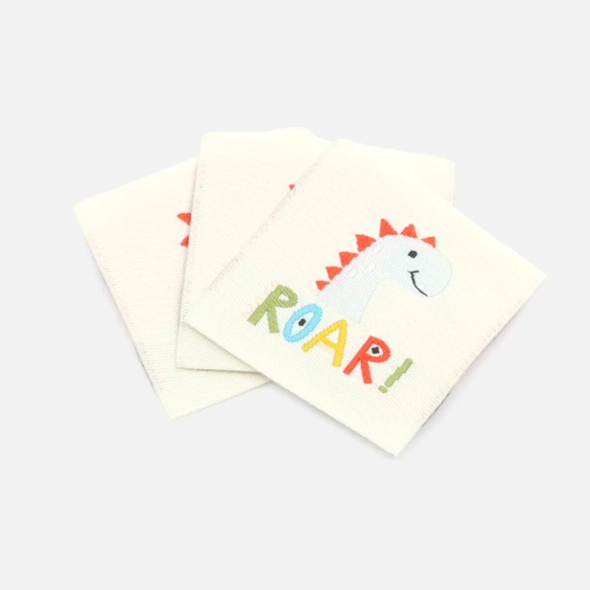 Webetikett "Roar!", 30x30 mm, 3 Stück