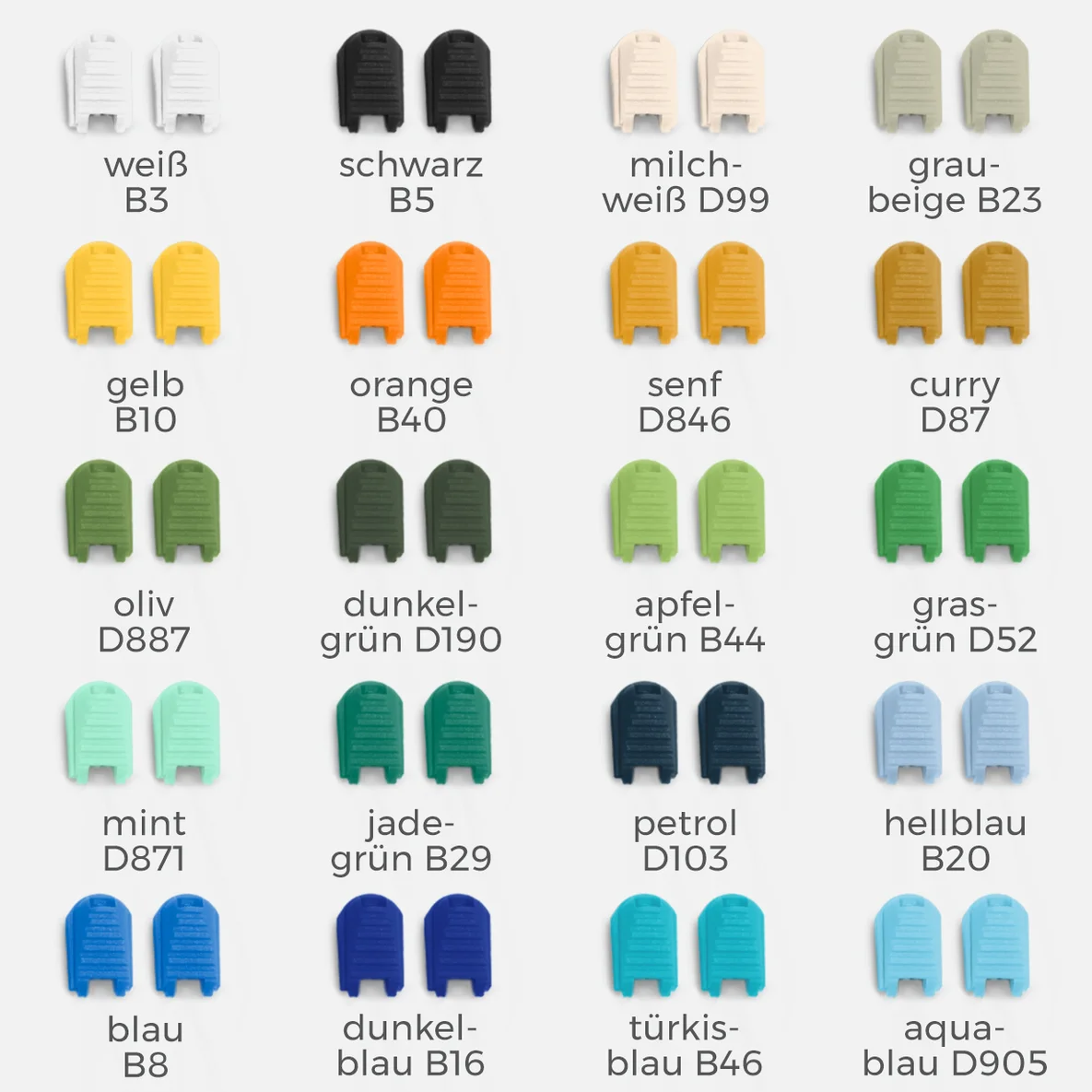 Kordelenden aus Kunststoff