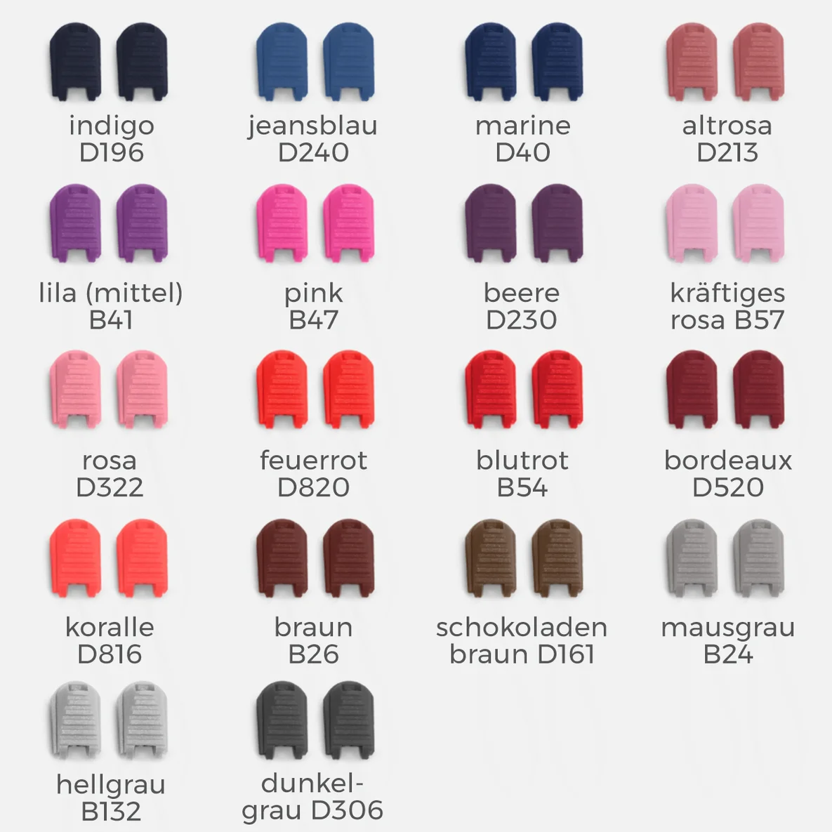 Kordelenden aus Kunststoff