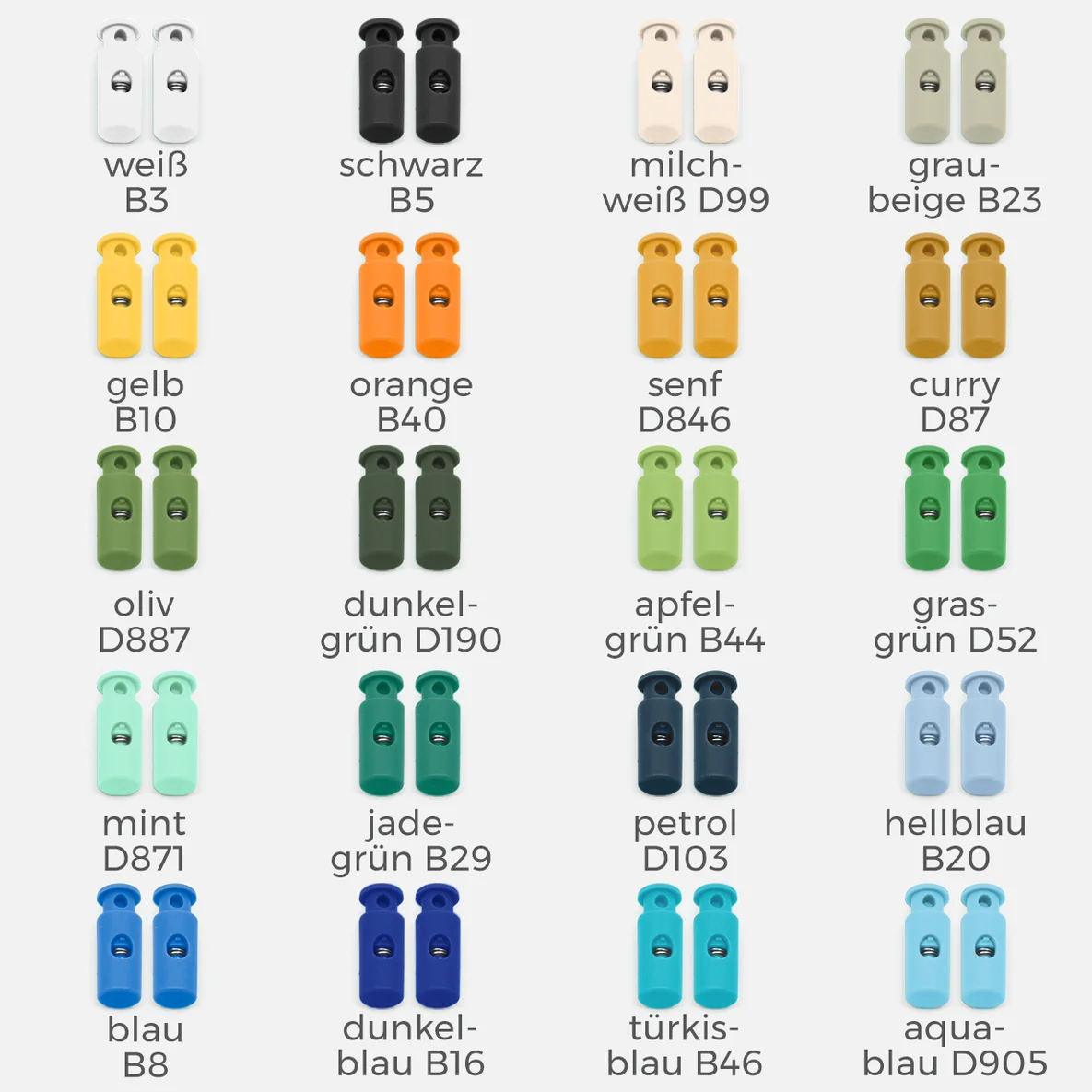 Kordelstopper Kunststoff 1-Loch