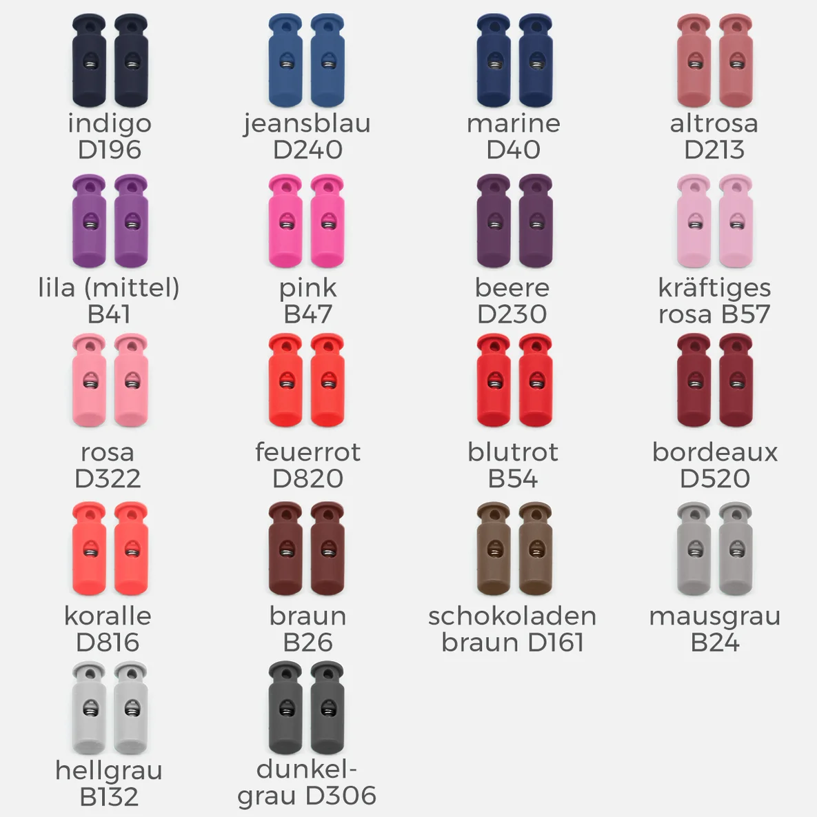 Kordelstopper Kunststoff 1-Loch