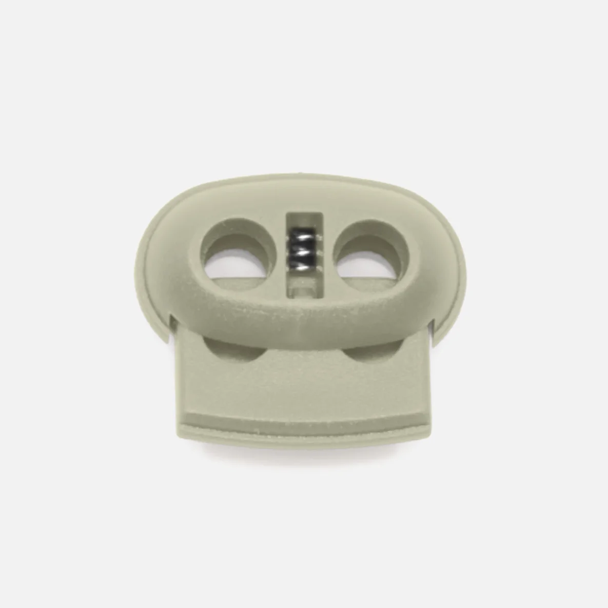 Kordelstopper Kunststoff 2-Loch, Graubeige B23