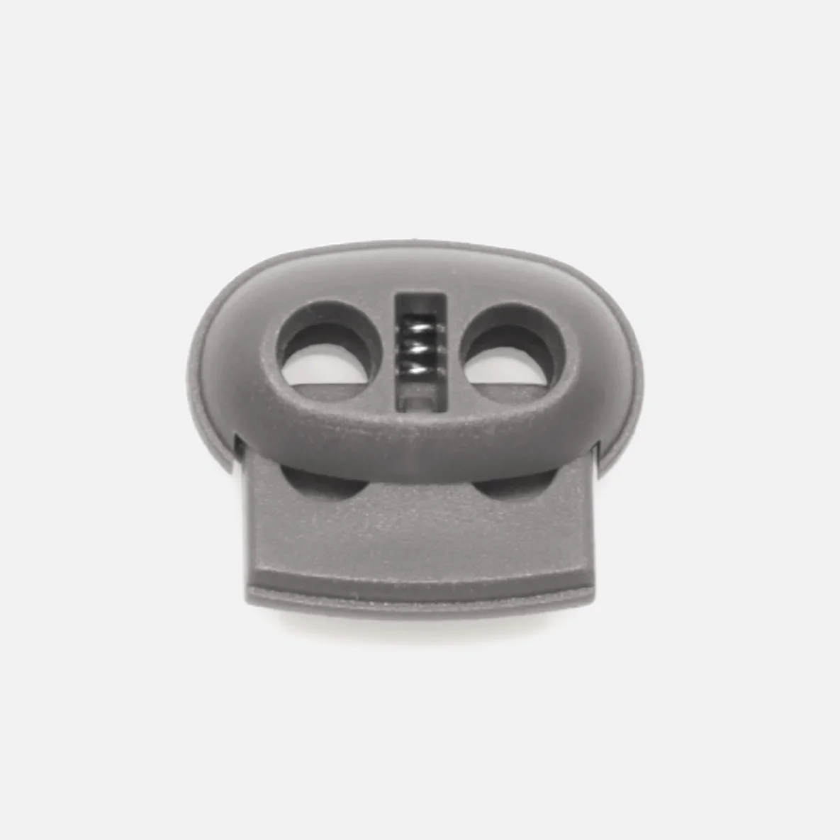Kordelstopper Kunststoff 2-Loch, Mausgrau B24