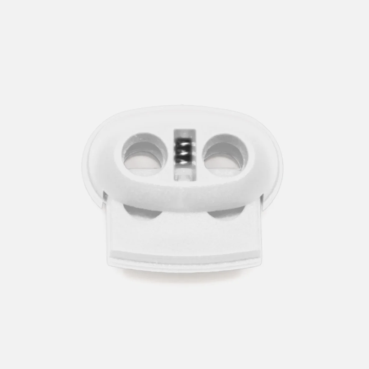 Kordelstopper Kunststoff 2-Loch, Weiß B3