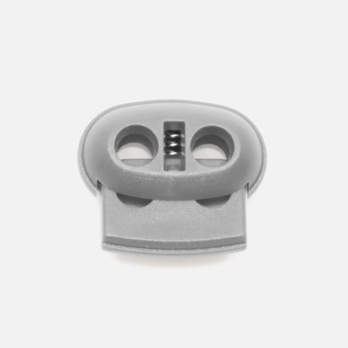 Kordelstopper Kunststoff 2-Loch, Hellgrau D132