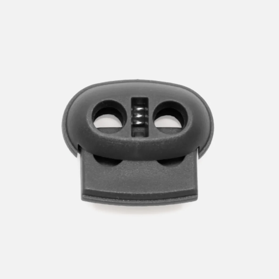 Kordelstopper Kunststoff 2-Loch, Dunkelgrau D306
