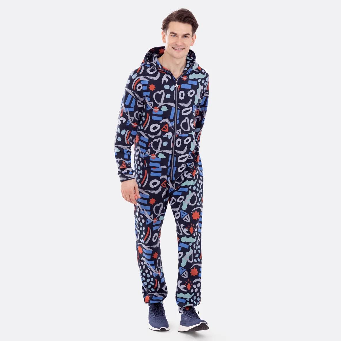 Alpenfleece gemustert Onesie selber nähen