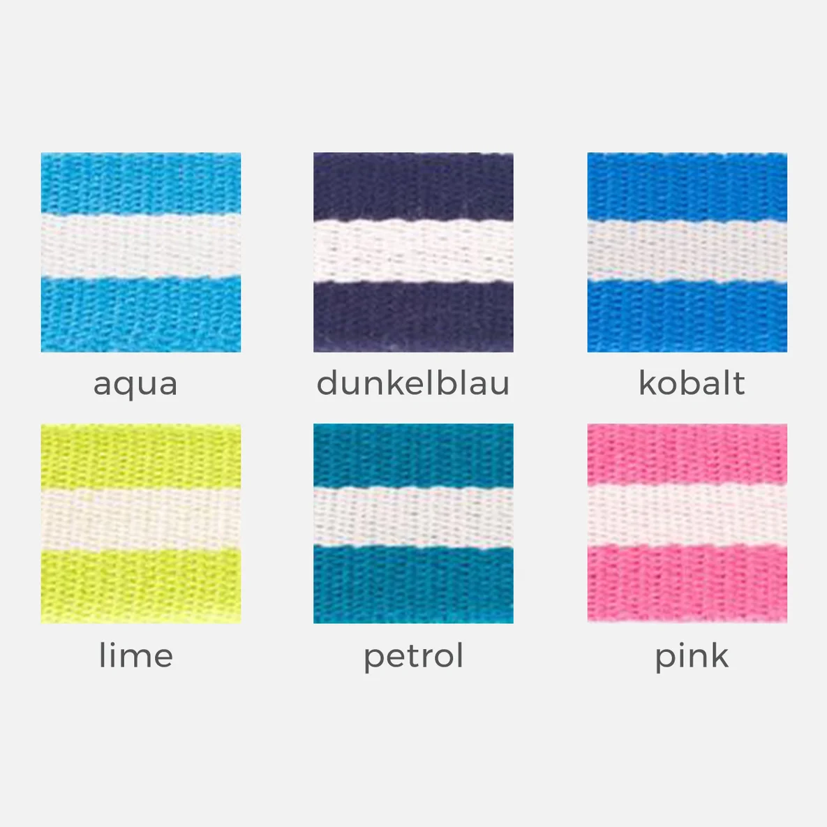 Gurtband 40mm Streifen Meterware, aqua, dunkelblau, kobalt, lime, petrol, pink
