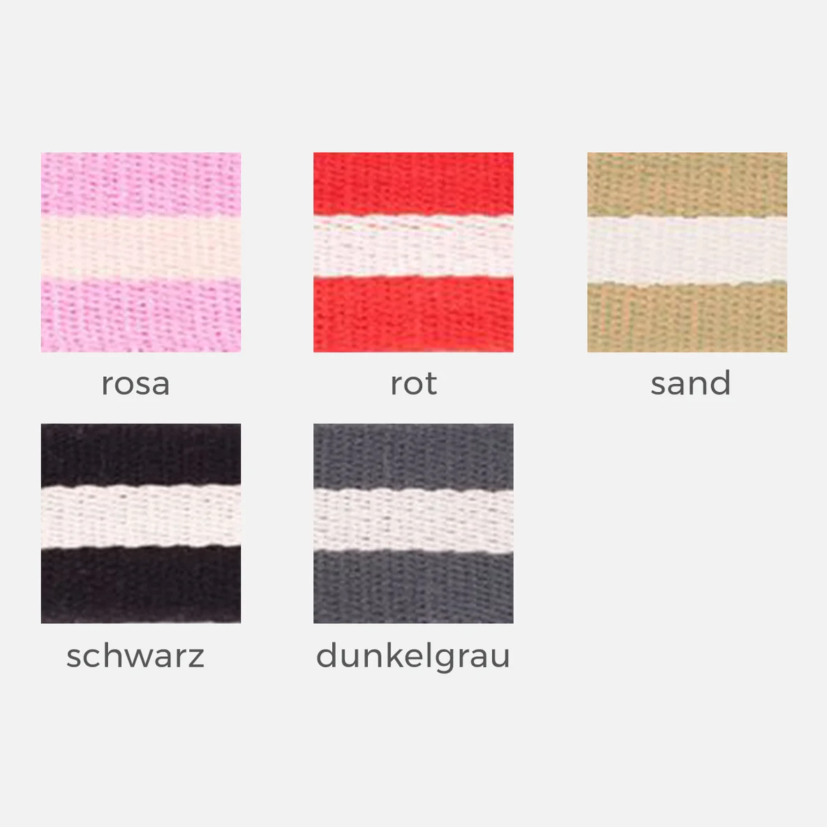 Gurtband 40mm Streifen Meterware, rosa, rot, sand, schwarz, dunkelgrau