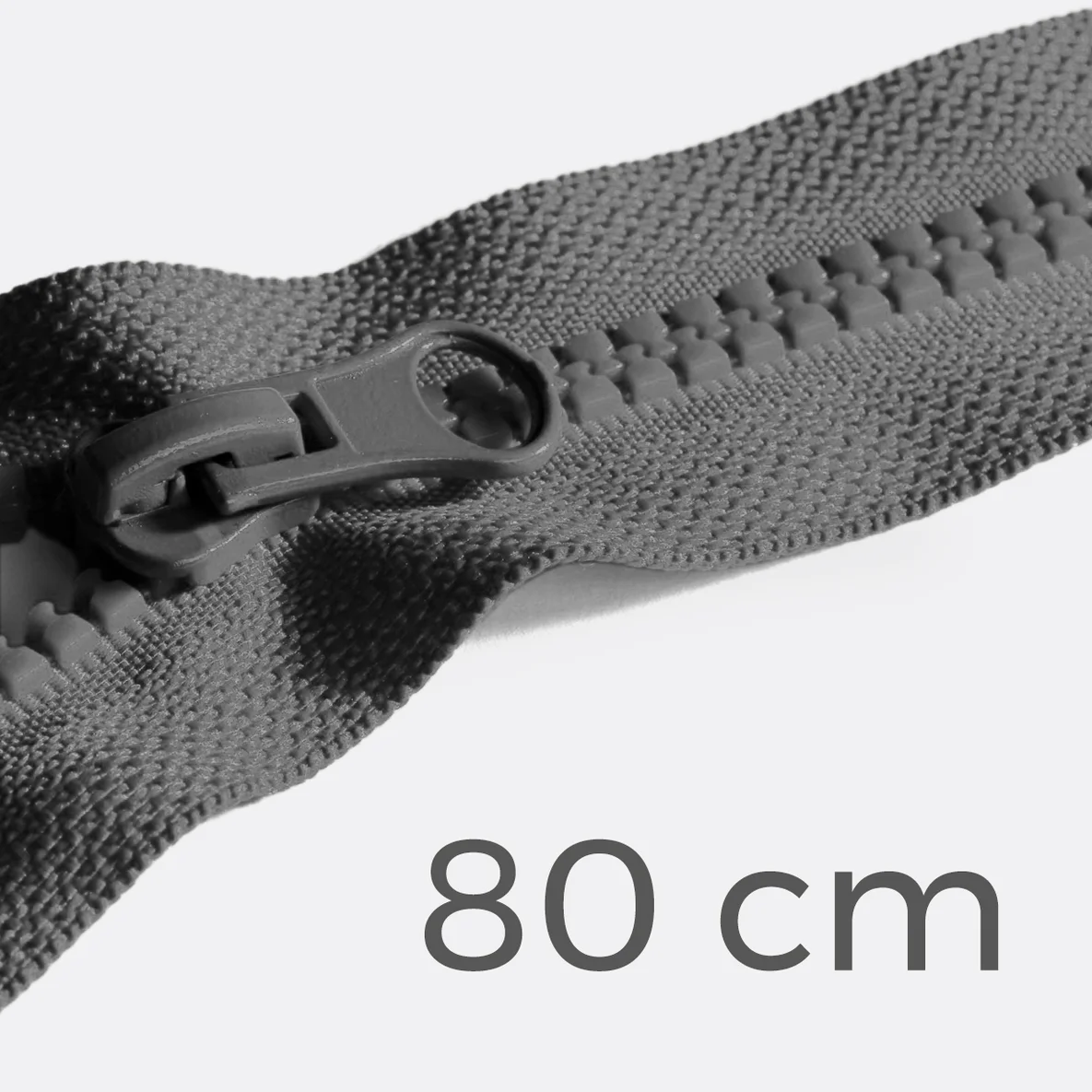 Reißverschluss teilbar 80cm Dunkelgrau D306