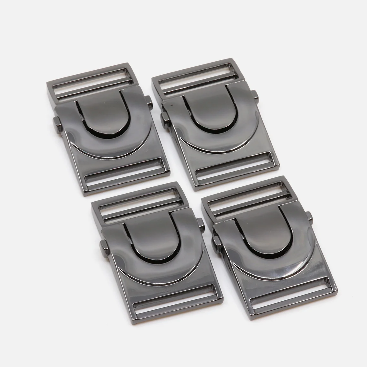 Steckschließe 25mm Gunmetal, 4 Stück