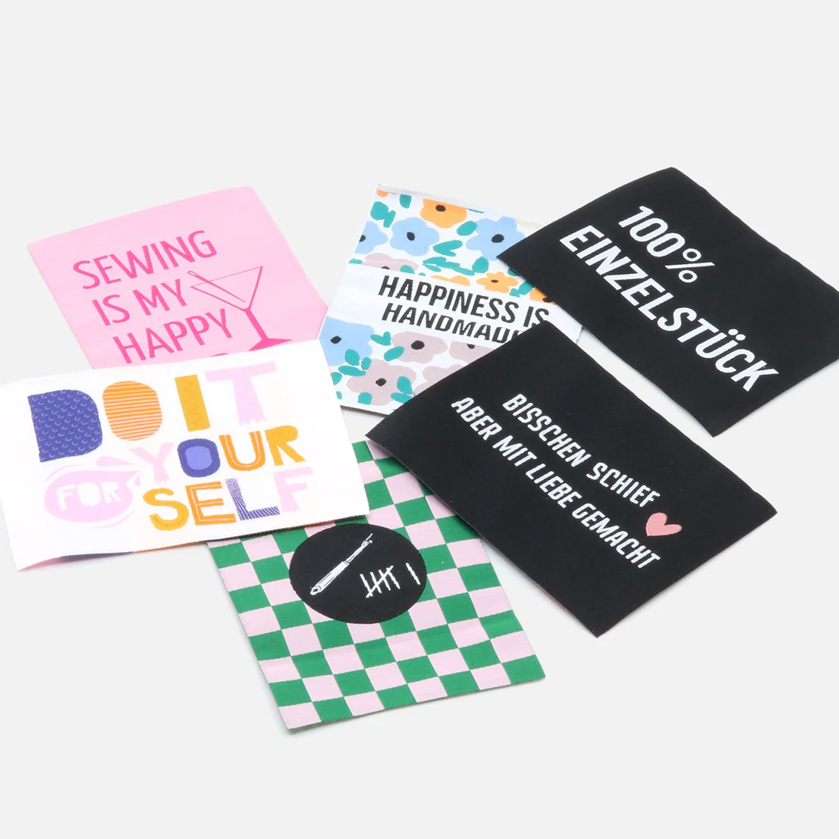 Webetiketten, 6er-Set "Handmade"