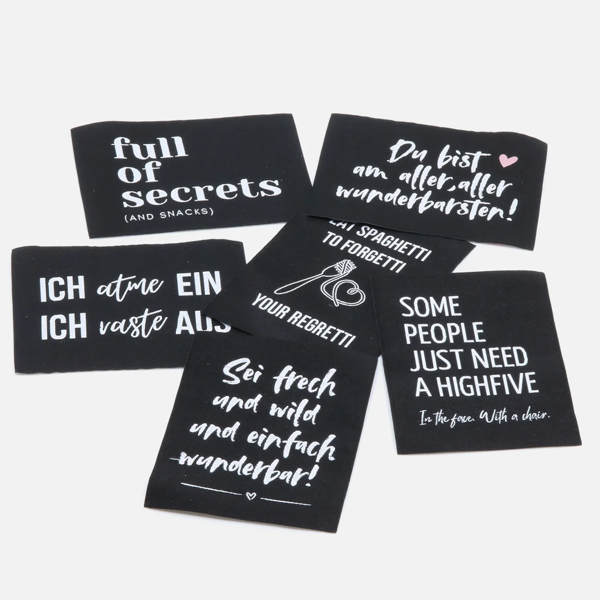 Webetiketten, 6er-Set "Quotes"