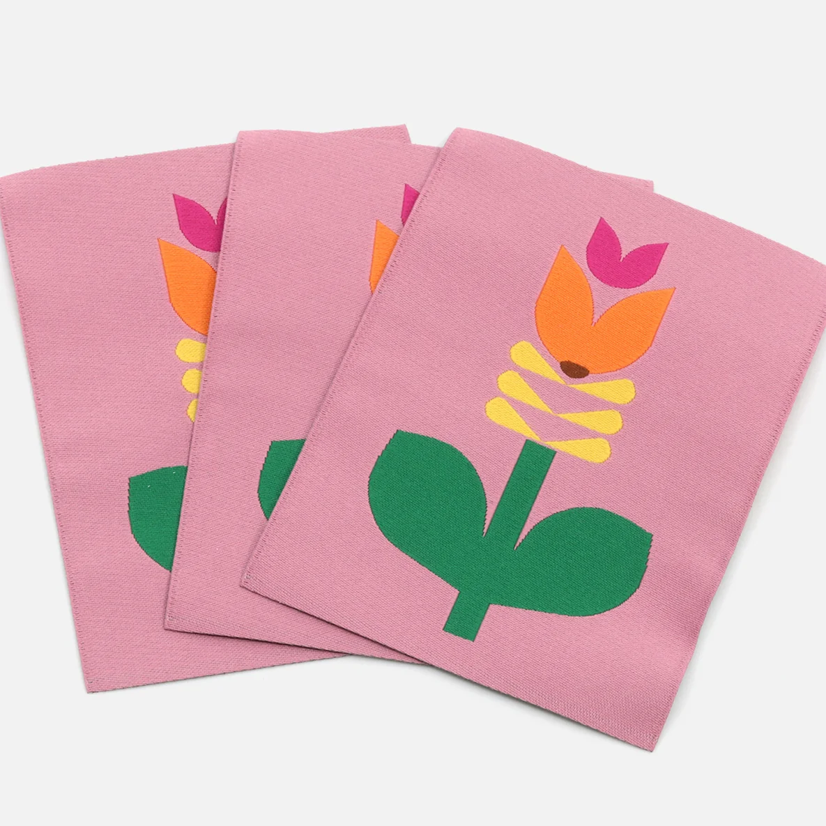 Webetikett "Blume", XL, 60x80 mm, 3 Stück