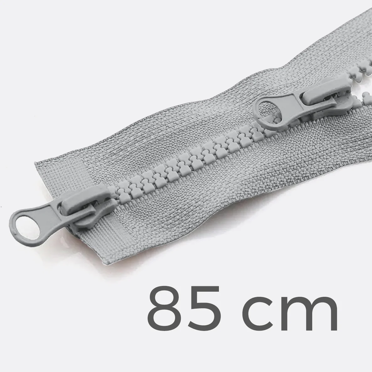 Zwei-Wege Reißverschluss 85cm Hellgrau D132