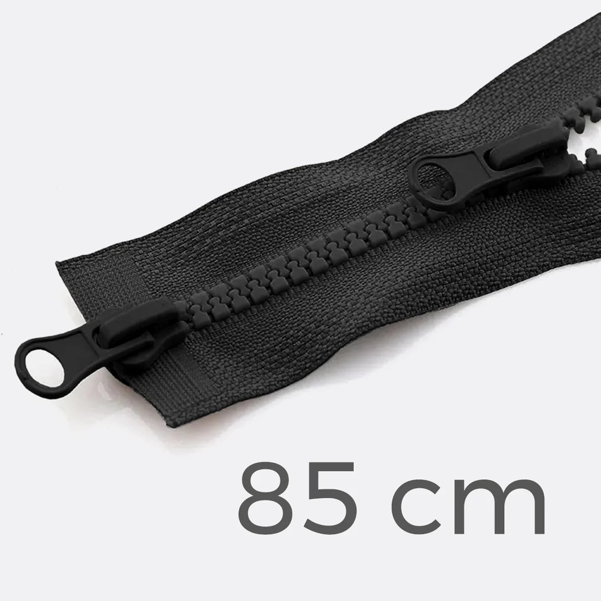 Zwei-Wege Reißverschluss 85cm Schwarz B5