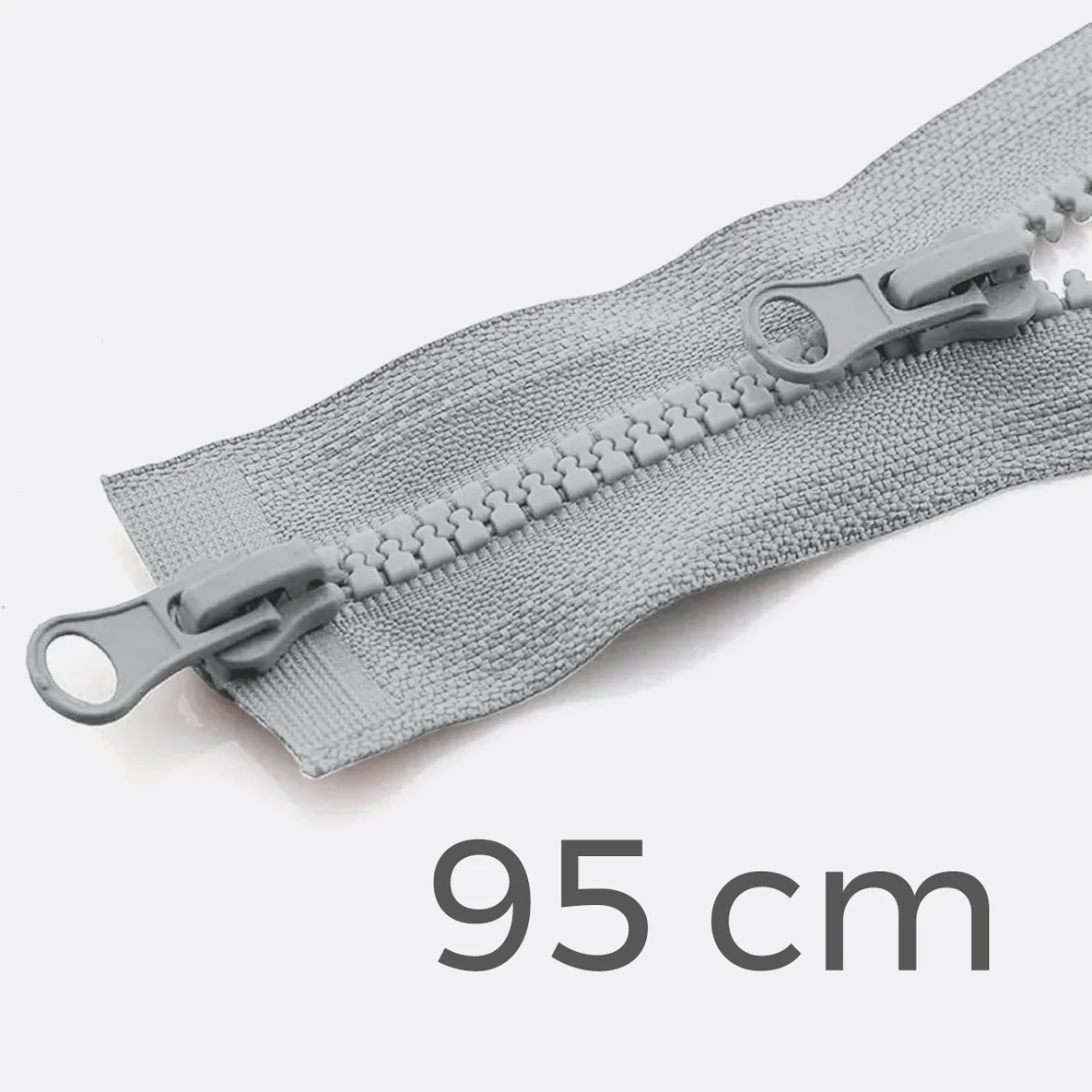 Zwei-Wege Reißverschluss 95cm Hellgrau D132