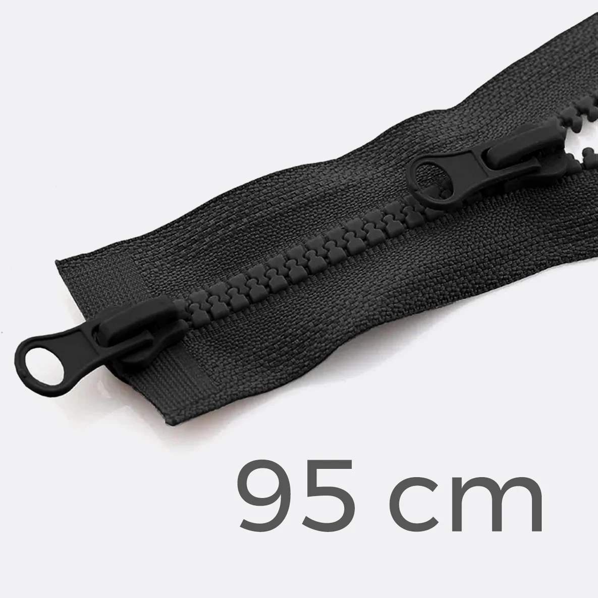 Zwei-Wege Reißverschluss 95cm Schwarz B5