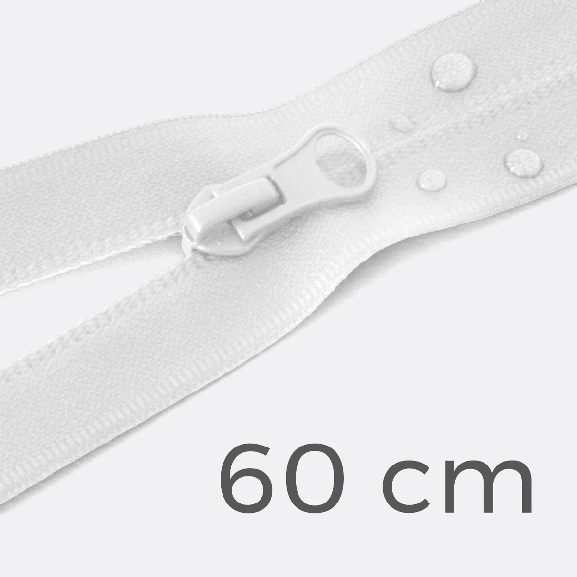 Reißverschluss teilbar wasserabweisend 60cm Weiß B3