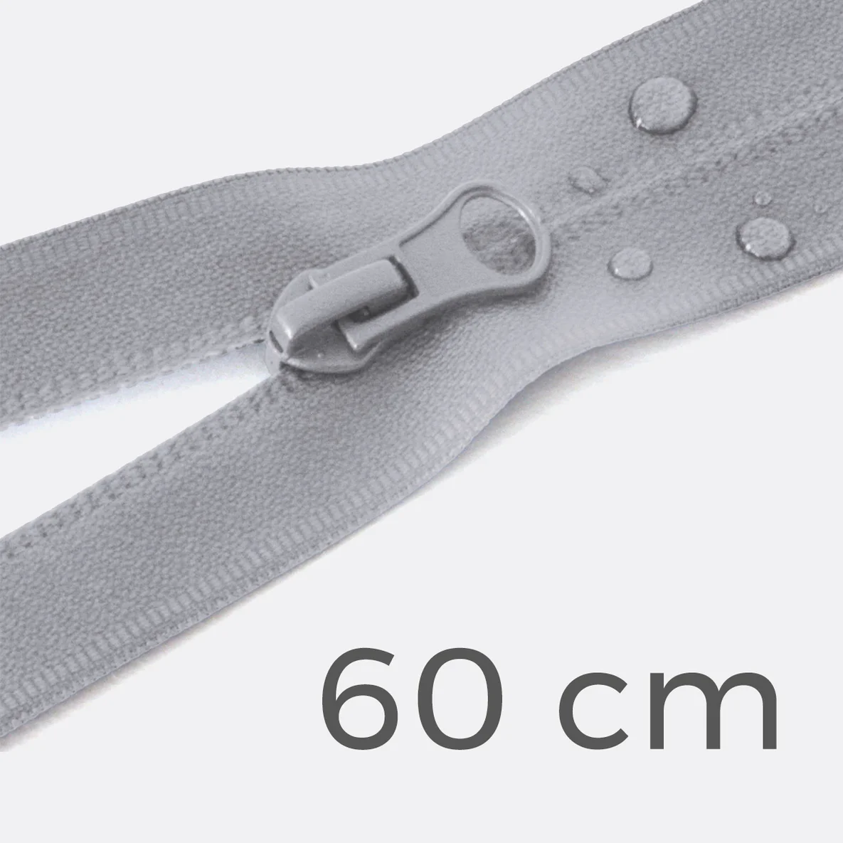 Reißverschluss teilbar wasserabweisend 60cm Hellgrau D132