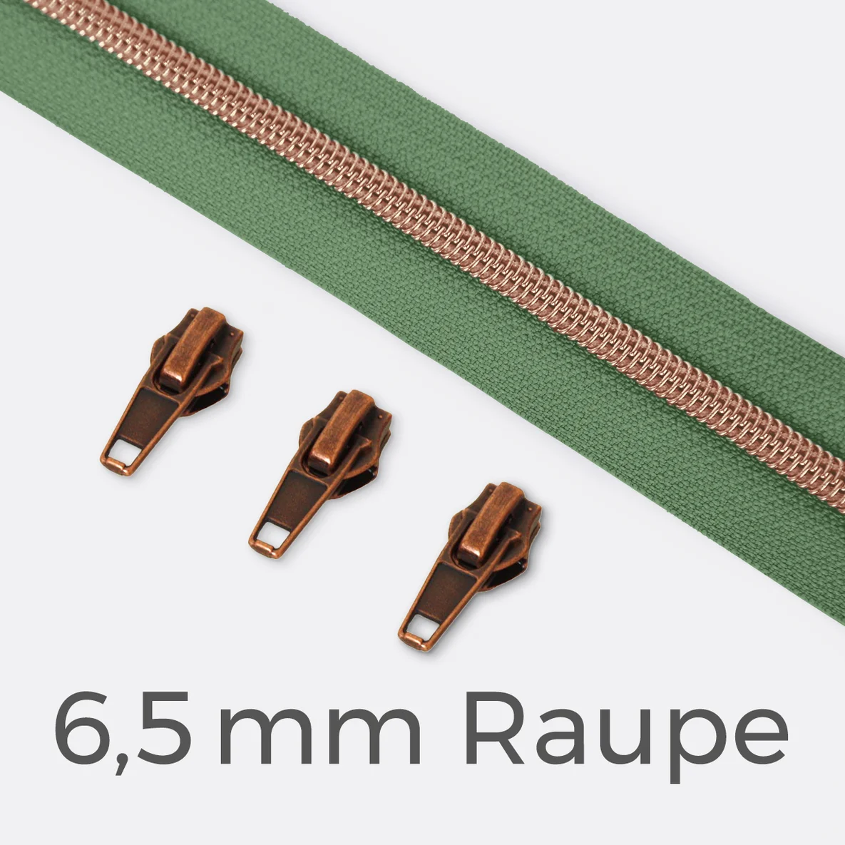 Reißverschluss Kupfer 6,5mm Salbei D100