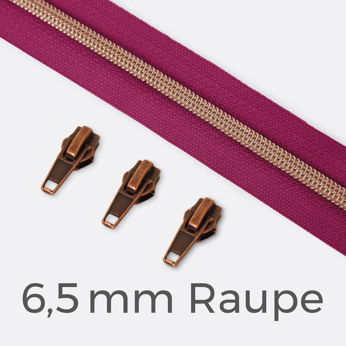 Reißverschluss Kupfer 6,5mm Fuchsia D258