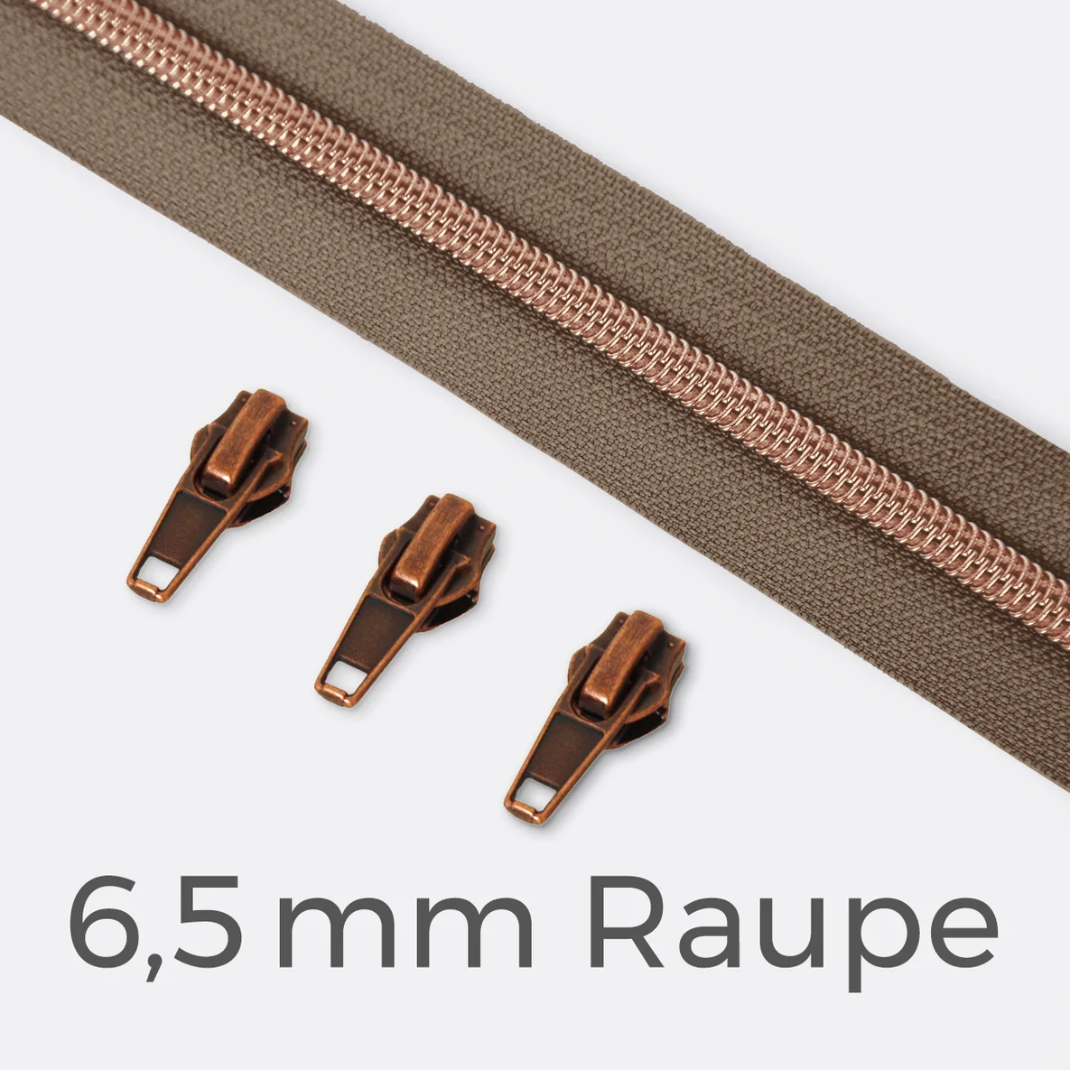 Reißverschluss Kupfer 6,5mm Taupe D894